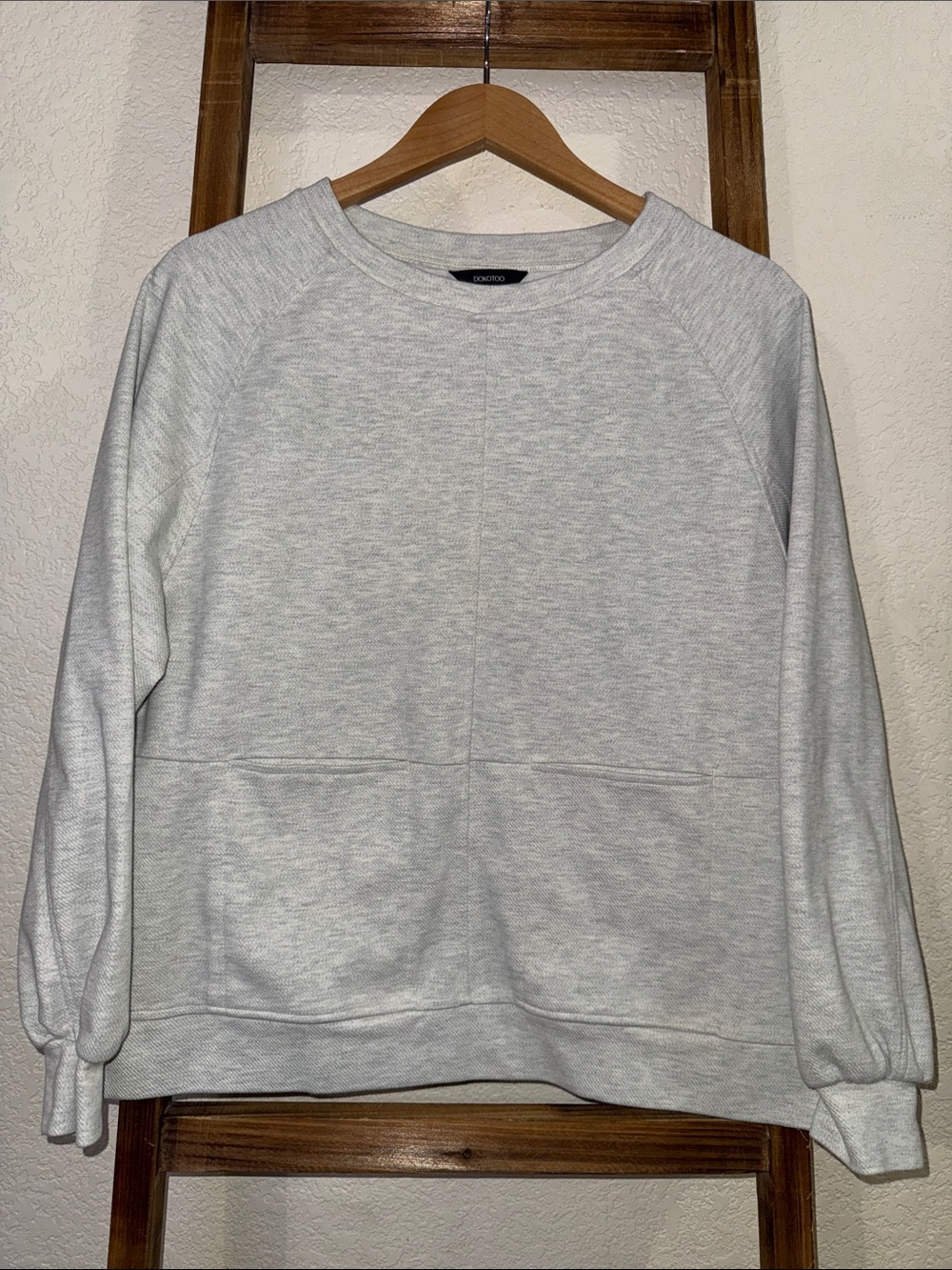 DOKOTOO Light Gray Pullover Sweatshirt